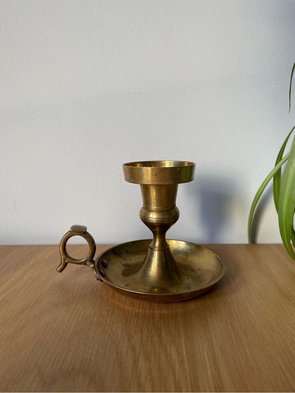 Vintage Solid Brass Chamberstick Candle Holder